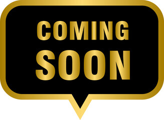 Coming soon golden banner, coming soon gold sign