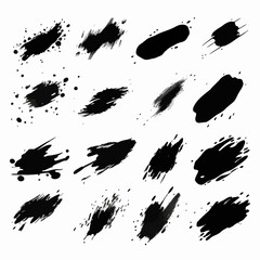 ink, grunge, paint, vector, splash, splatter, stain, black, silhouette, dirty, illustration, splat, drop, spray, design, art, texture, blot, spot, blob, liquid, brush, symbol, set, pattern
