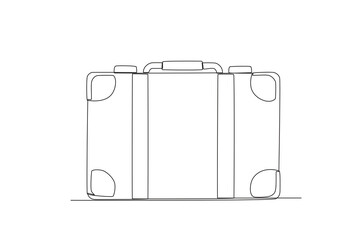 Single continuous line drawing of Vintage suitcase. Vintage item concept one line draw design graphic vector illustration

