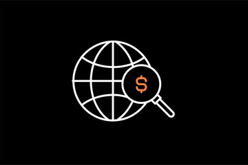 search money  illustration in dark style. Flat vector illustration.