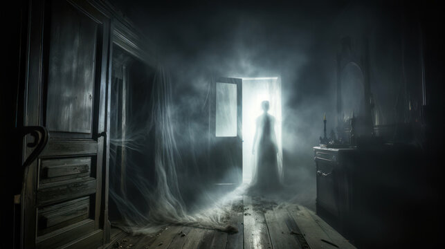 phasmophobia: an immersive, ultra-realistic exploration of the profound fear of ghosts, capturing the terror, anxiety, and spine-chilling sensations evoked by the supernatural - ai generated