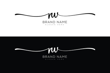 Rw initial handwritten signature logo design
