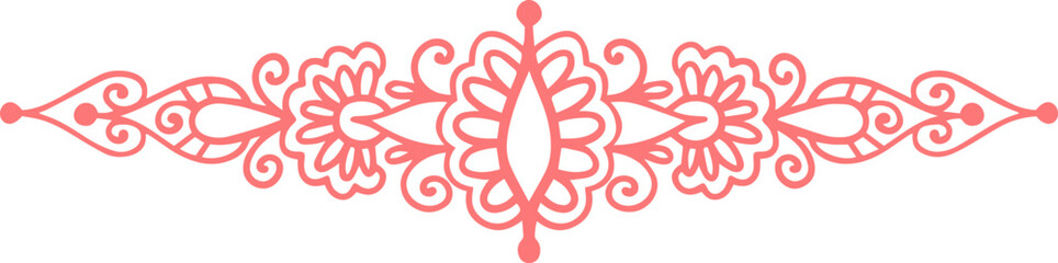 sketch drawing floral divider line page