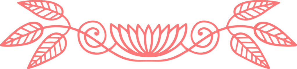 sketch drawing floral divider line page