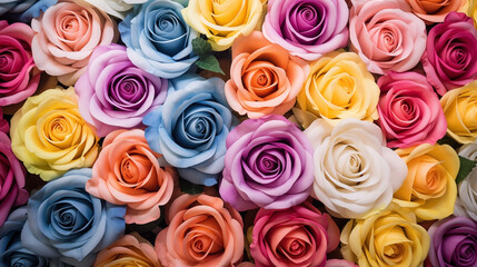 Colorful Rose Extravaganza in Pastel Hues
