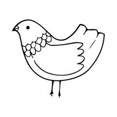 Bird Cartoon Doodle Illustration. Black line little birds, different poses, flying. Happy character. Hand drawn flat abstract icon. Modern trendy vector illustration
