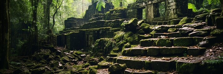 a mysterious temple in the rainforest