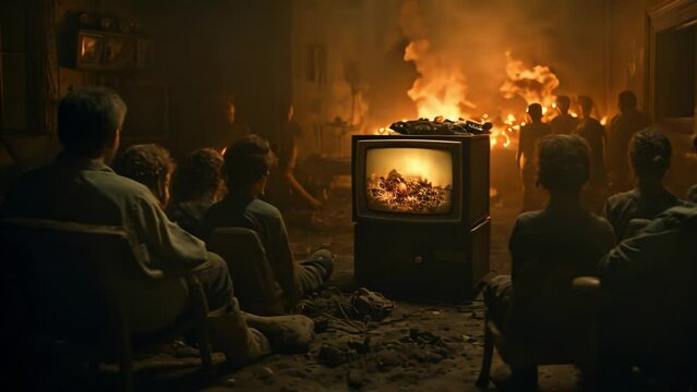 Zombies watch TV amid the apocalypse 