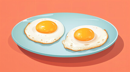 Illustration of two eggs on a plate