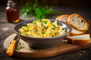 A Healthy Protein-Rich Meal of Egg Salad Garnished with Parsley and Paprika