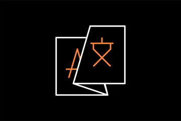 translation  flat  vector illustration in flat design dark style.