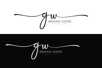 Gw handwriting signature logo design