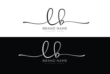 Lb handwriting signature logo design
