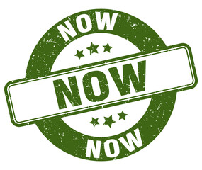 now stamp. now label. round grunge sign