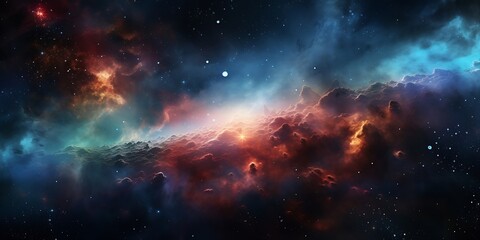 Galaxy and Nebula. Abstract space background : Generative AI