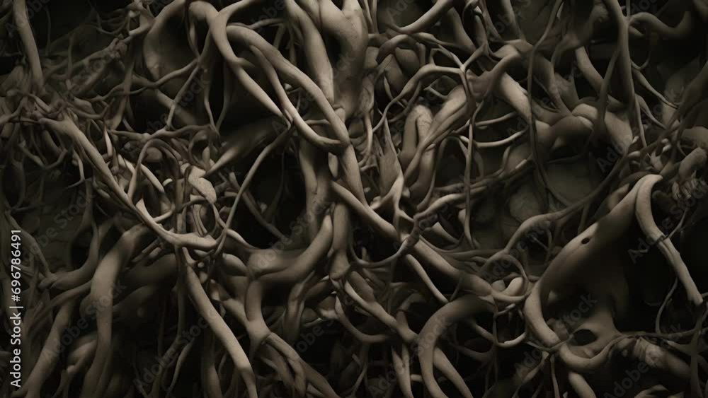 Poster in this macro , the intricate and invasive root system of a nonnative plant is on full display. twis