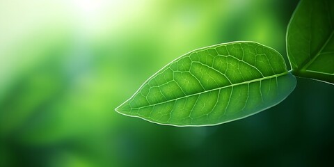 blurry green leaf closeup. blur : Generative AI