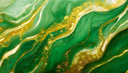 abstract marble marbled stone ink liquid fluid painted painting texture luxury background banner dark green swirls gold painted splashes