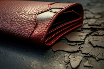 Secure Male hands holding brown leather wallet. Financial small money storage purse. Generate ai