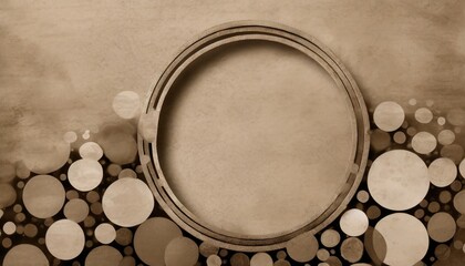 frame cut out isolated circles on texture sepia background png