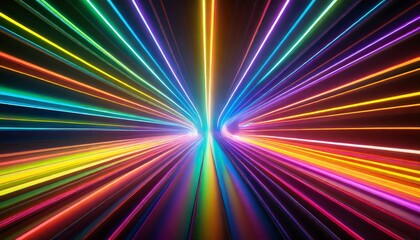 3d render abstract background with colorful spectrum bright neon rays and glowing lines