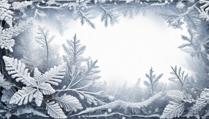 beautiful wintry frosty pattern isolated png frame for white background