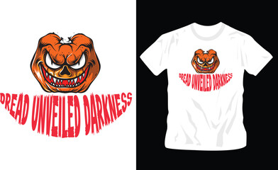 scary quote with scary pumpkin vector graphic t-shirt design