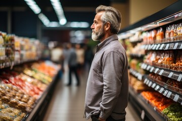 Man buying groceries in the market.