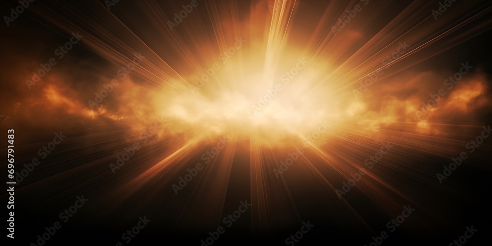 Aufkleber sun light overlay. sun rays overlay. sun rays light isolated on black background for overlay design.