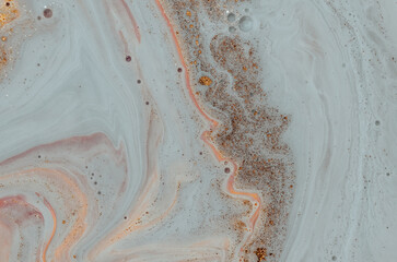 ROSE OCEAN. Pastel trendy colors. Ancient oriental drawing technique. Style incorporates the swirls of marble or the ripples of agate. ART and GOLD.