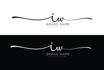 iw handwriting signature logo design