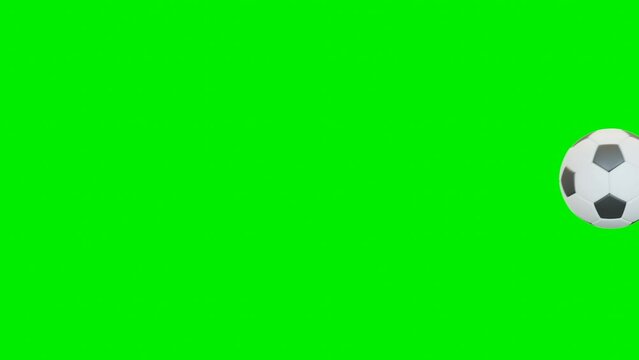 A Soccer balls bouncing on a green screen, 3d animation
