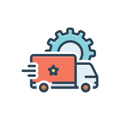 Color illustration icon for transportation