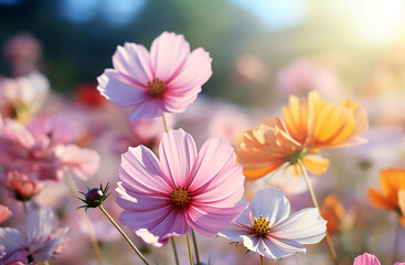 pink cosmos flowers