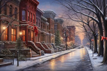A peaceful winter night in the city