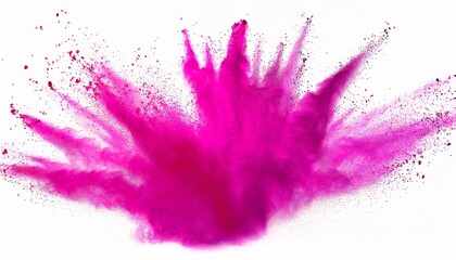 bright pink magenta holi paint color powder festival explosion burst isolated white background industrial print concept background - obrazy, fototapety, plakaty