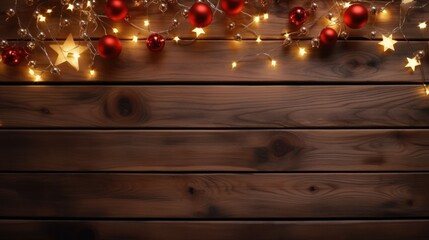 Christmas Lights on a Wooden Fence