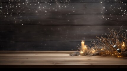 A Candlelit Christmas Eve on a Wooden Table