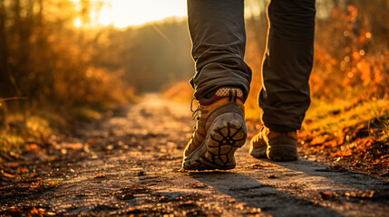 Man walking in hiking boots
