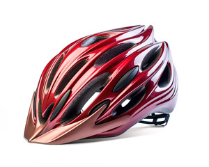 Fototapeta premium red bicycle helmet