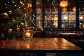 Fototapeta na wymiar A Cozy Nighttime Scene with a Christmas Tree