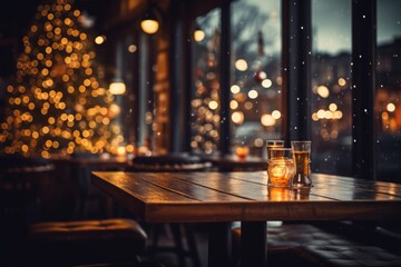 A cozy night out - Couple enjoying a romantic dinner at a bar