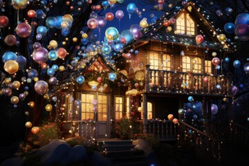 Obraz premium A Beautifully Decorated Home for the Holidays