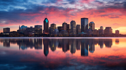 Montreal skyline at sunrise