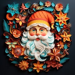 Santa Claus and Flowers