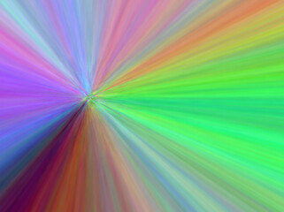 Kolorowe pastelowe rozmyte promienie otaczające głębię odległego prostokątnego punktu, perspektywa, tunel - abstrakcyjne tło  - obrazy, fototapety, plakaty