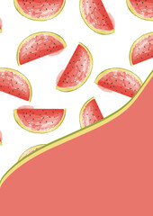 Watercolor watermelons background