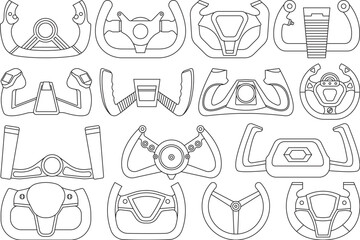 Airplane Steering Wheels SVG Outline, Airplane Steering Wheels Vector Art