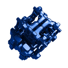 Metal abstract shape, 3d render © neurostructure