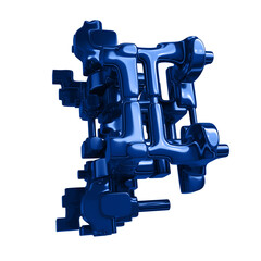 Metal abstract shape, 3d render © neurostructure